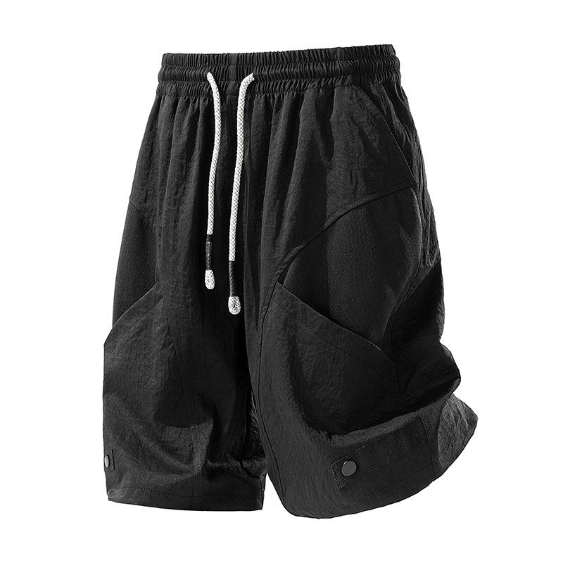 

Summer Men s Casual Pants Shorts Sporty Slim Fit Large Size Short Pants M чёрный