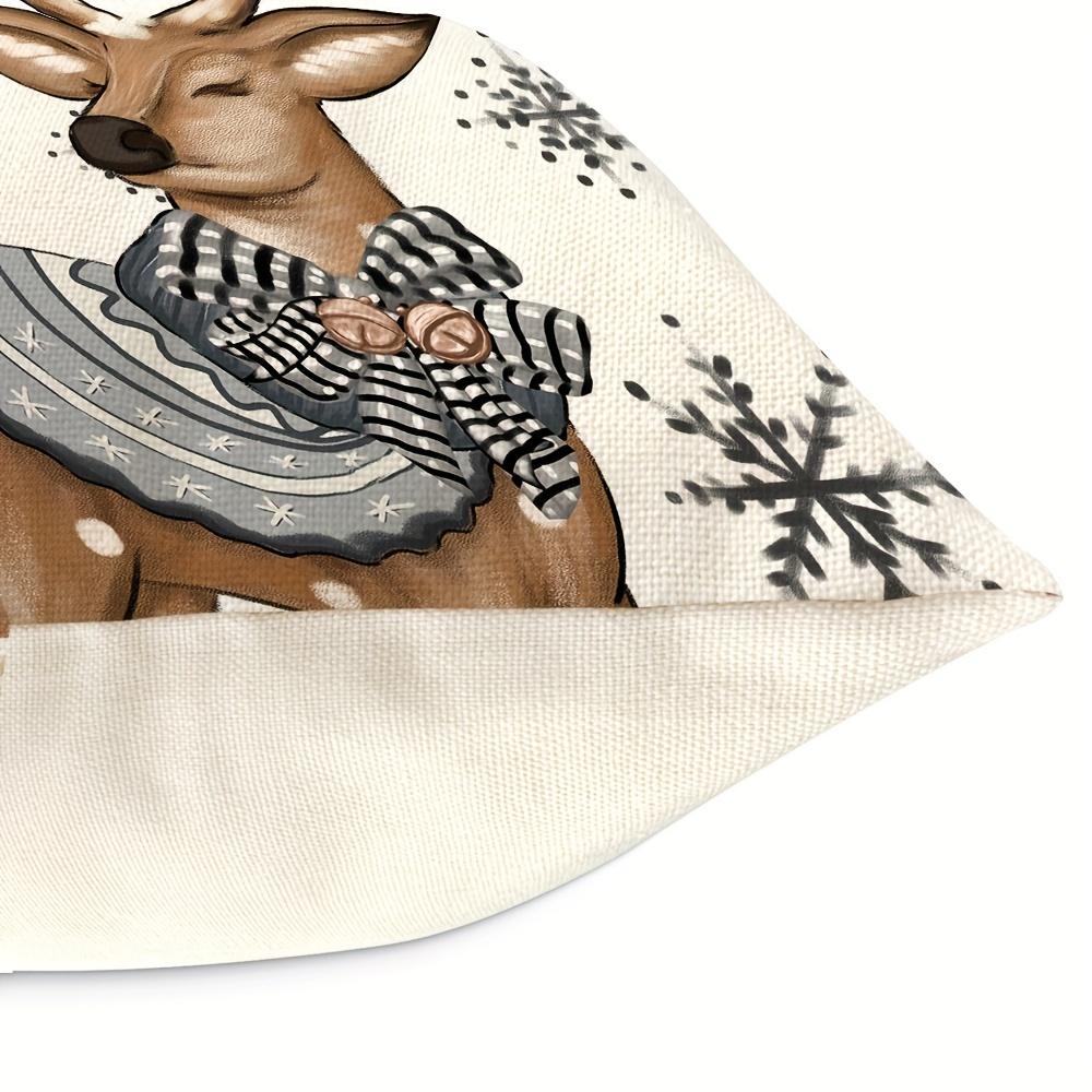 1Pc Christmas Winter Festival Pillowcase.Snowman,Snowflake,Gloves Pattern Bedroom Living Room Sofa Cushion Decorative Pillowcase