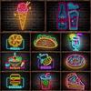 Neon Food and Drinking Metallblechschild Bar Club Poster Cafe Wanddekoration Getränkegeschäft Plakette Wohnzimmer Eisenblech Malerei