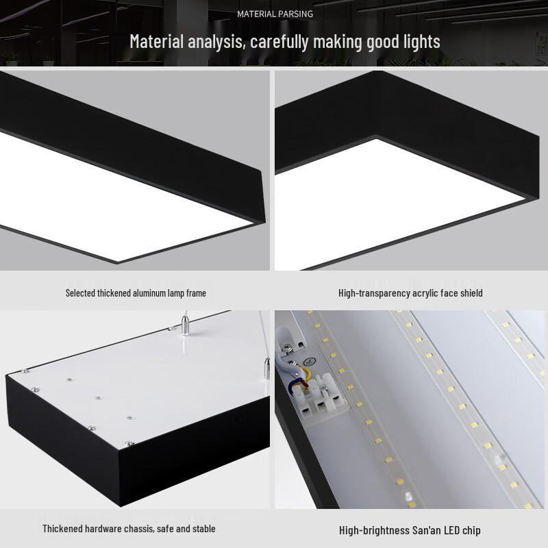 OIMG Kommersiell LED Rektangulär Taklampa