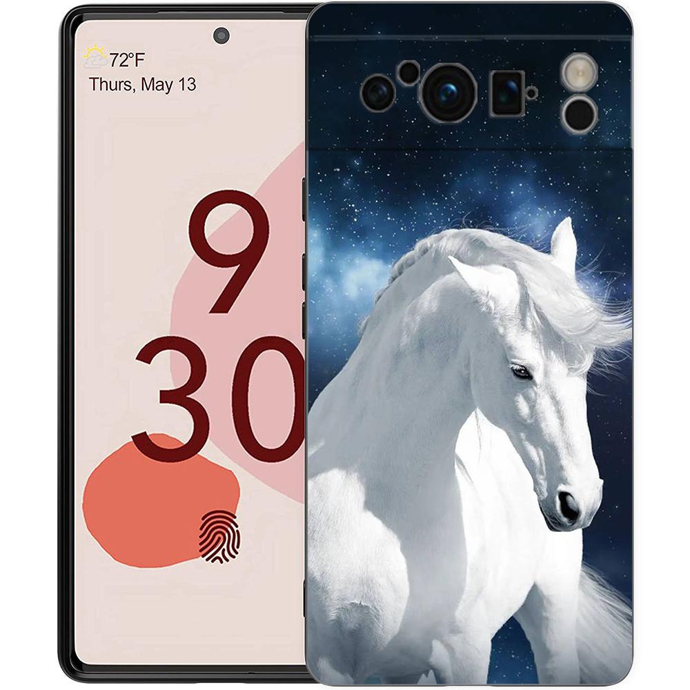 

Чехол для телефона с животным Бегущая лошадь для Google Pixel 8 7 6 Pro 6A 7A 5G Мягкий силиконовый Противоударный ТПУ Черная крышка Fundas Pixel 6