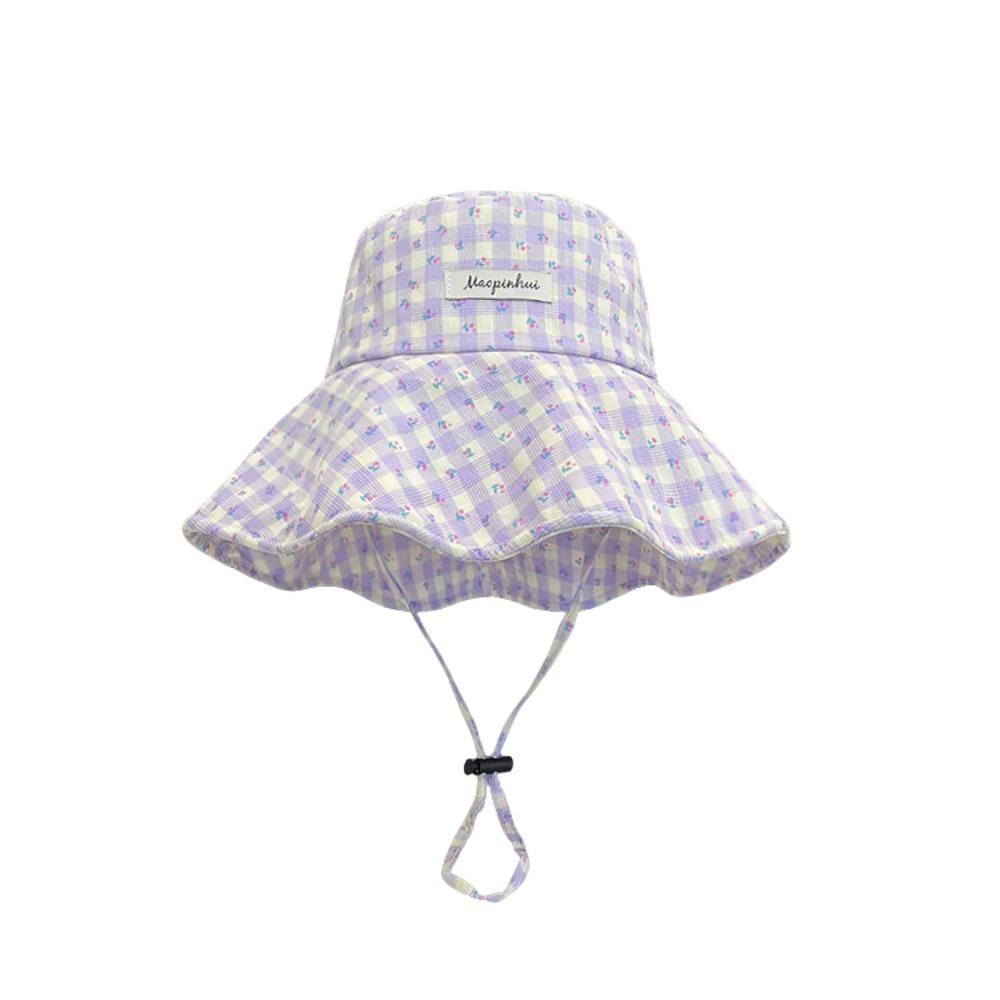 Floral Plaid Fisherman Hat Adjustable Sunscreen Hat Fashion Sunshade Hat  Summer