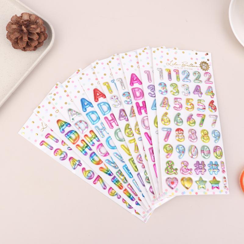 3D Gold Coil Shiny Number Alphabet Stickers For Scrapbook Decals Phone Case Personalized Decoration Crafts