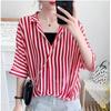 WTEMPO 2-Piece Women Letter Print Sheer Sun Protection Shirt Camisole Set Lapel Half Sleeve Loose Thin Summer Casual See Through Outerwear Blouse