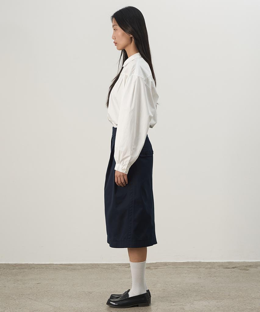 Leopeusaideuhwaiteulabel Blend 2Tuck Skirt Navy