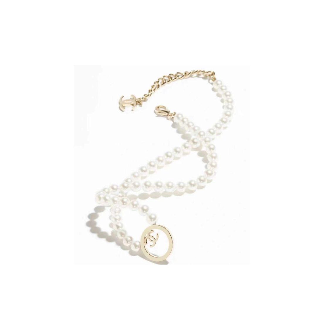 

Chanel 24C Round Fashion Pearl Necklace Women necklace White ABC574-B15351-NU392 F,White