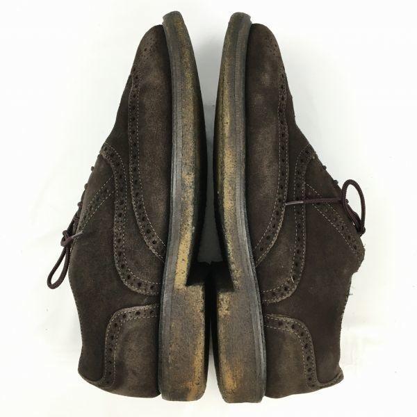SAXONE Size 8 (26.5cm) British Vintage Crepe Sole Wingtip Dark Brown Men's(USED)
