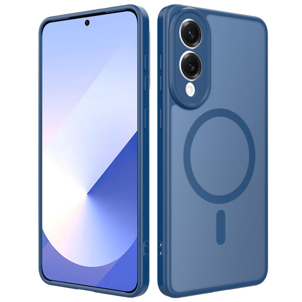 New Samsung S25 Edge Camera Fine Hole Two In One Mobile Phone Case Black Magnetic Semi Transparent Protective Case