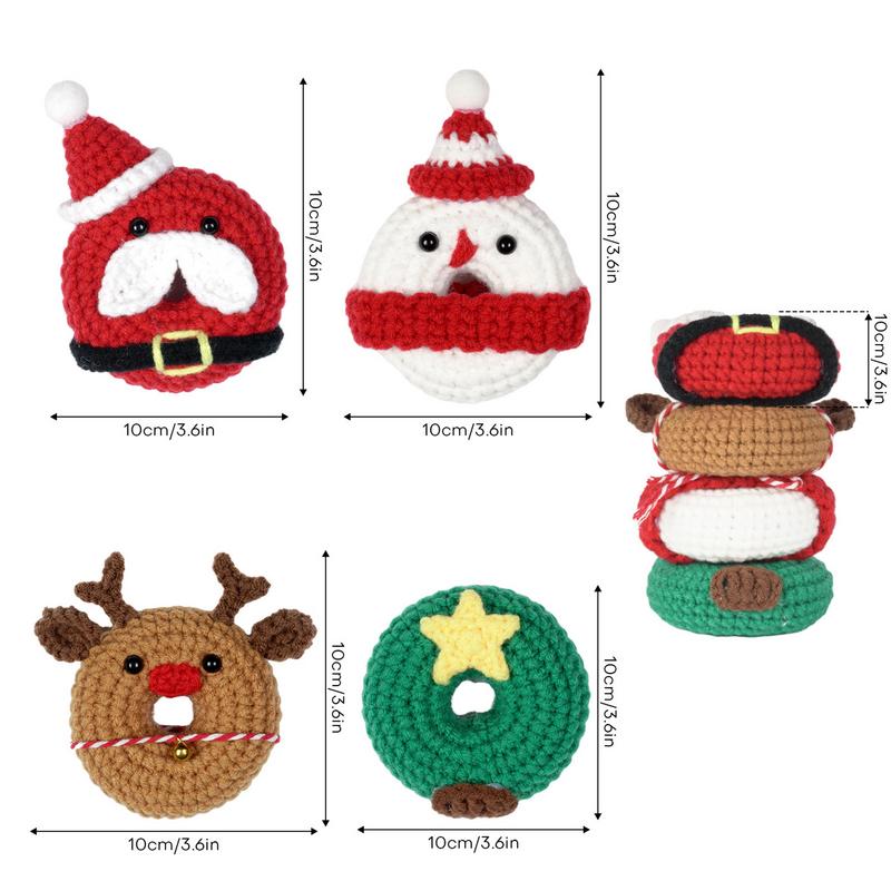 Crochet Cartoon Donut Craft Crochet Doughnut Decor Complete Tool For Christmas Beginners-Friendly Crochet Art For Crochet