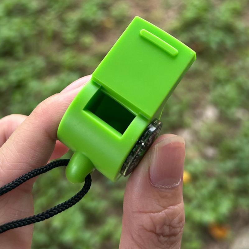2 in 1 Notfall-Überlebenspfeife Kompass Schiedsrichter Cheerleading-Pfeife Sportartikel Camping Wandern Outdoor-Werkzeuge
