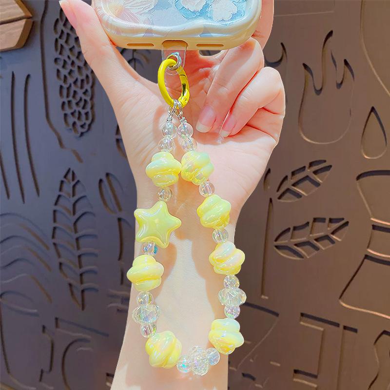 Cute Cartoon Star Beaded Mobile Phone Chain Keychain Pendant Car Schoolbag Key Chain Pendant Creative Small Gift