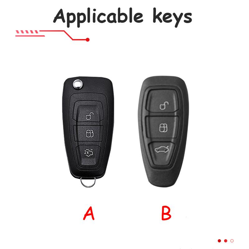 Zinc Alloy Car Key Case For Ford Kuga Focus Mk3 Mk4 Mondeo Fiesta Titanium Ecosport Transit Mk8 Key Cover Remote Accessories