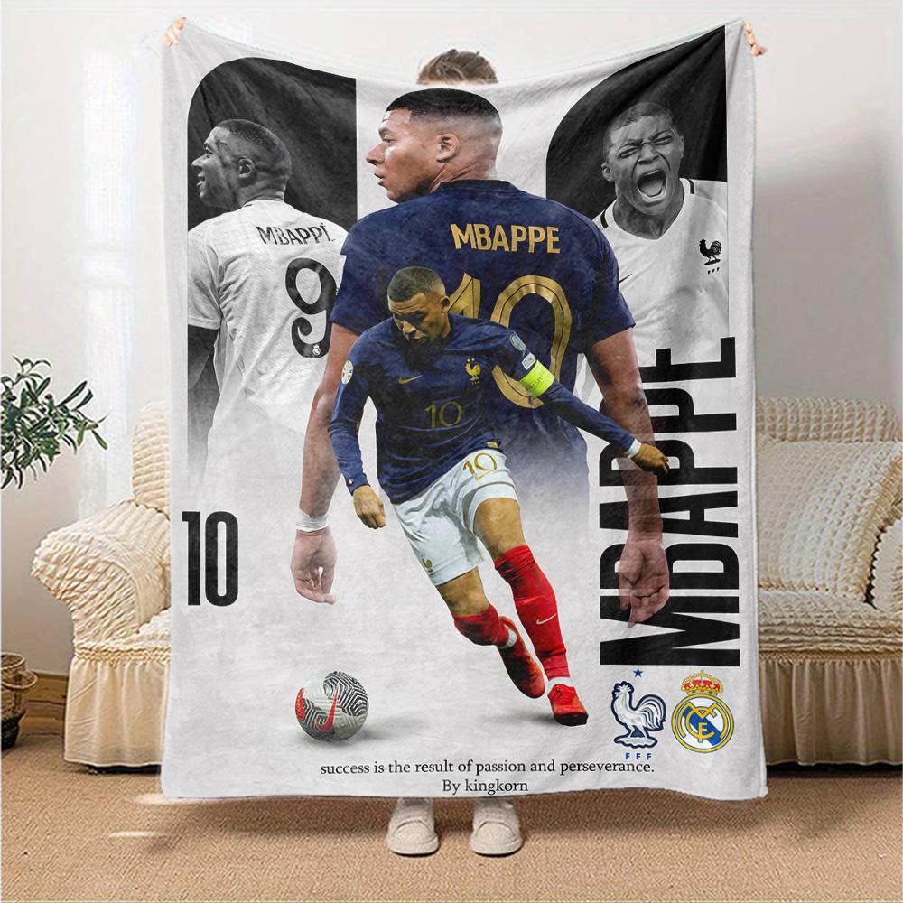 Mbappe's Dynamic Celebration Blanket Soft & Cozy Suitable for Chair Livingroom Bedding Four Seasons Multipurpose Warmthful Decor