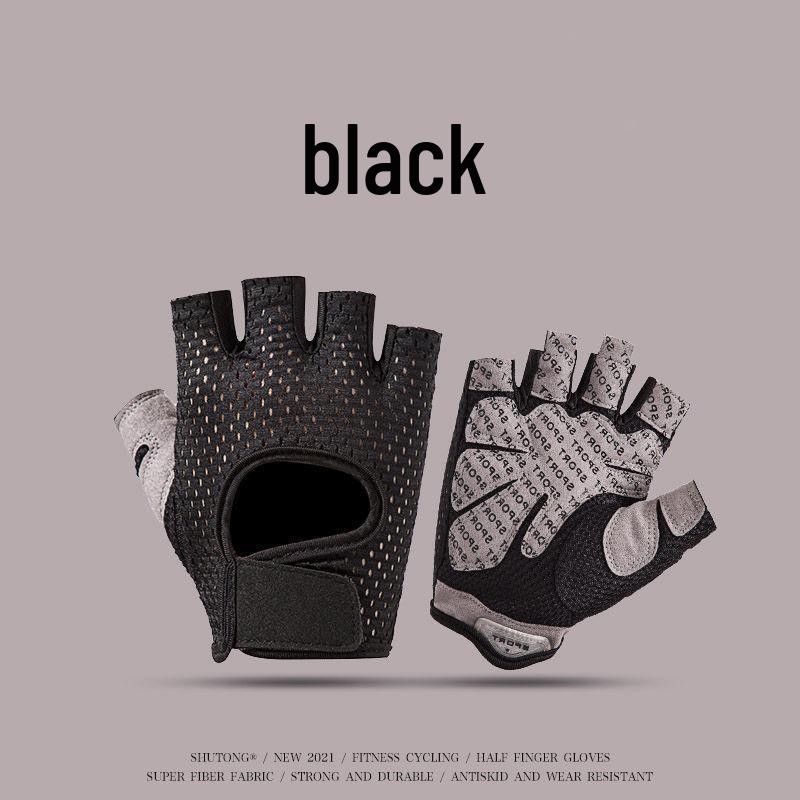 Ademende Mesh Halve Vinger Fitnesshandschoenen voor Mannen & Vrouwen - Antislip, Anti-Eelt, Ideaal voor Gym, Yoga, Fietsen en Sport