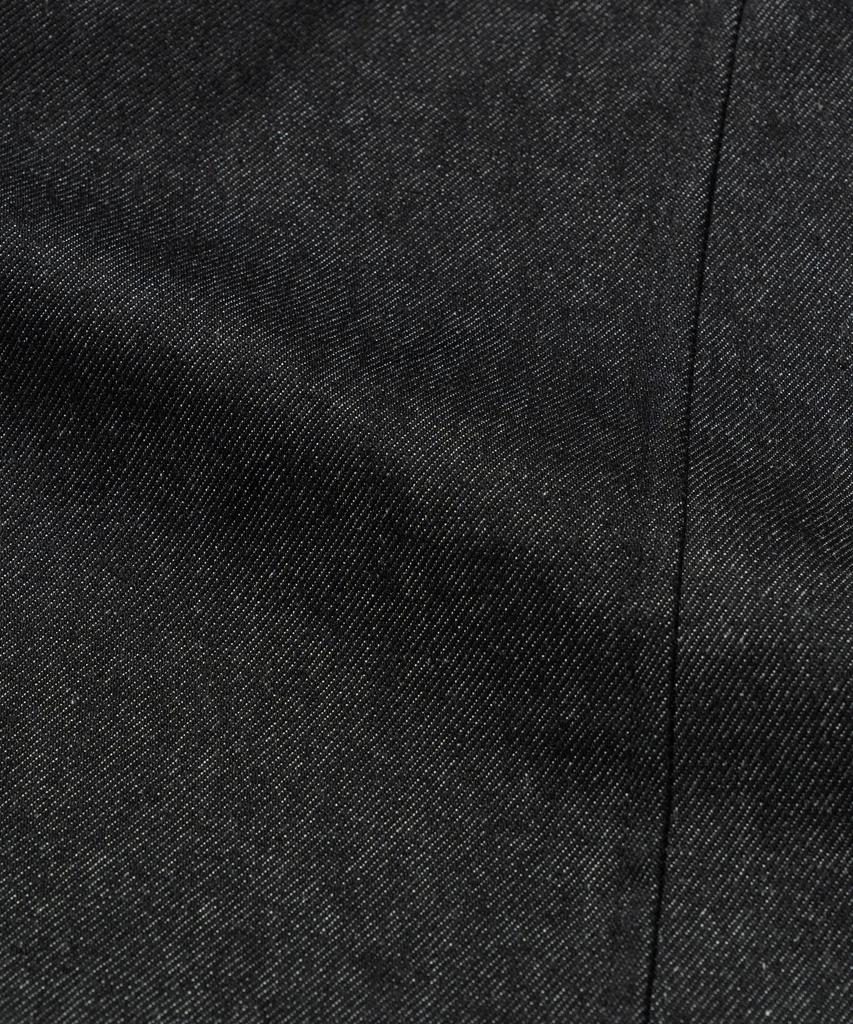 Vastic Leather Collar Denim Varsity Jacket_Black