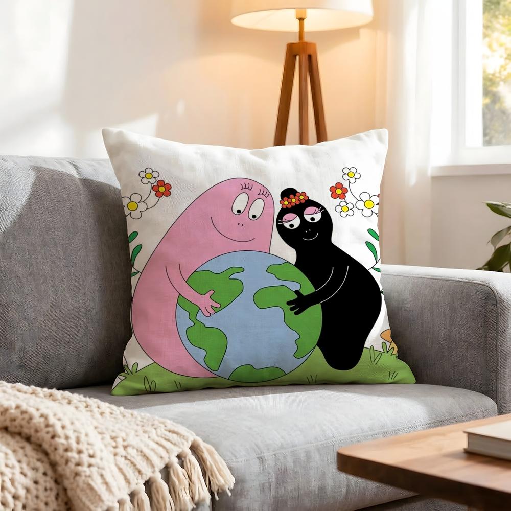 Cartoon Barbapapa Cushion Cover 1Pcs Decorative Covers Soft Cushion Case For Sofa Couch Decor 40X40 45X45 Pillowcases