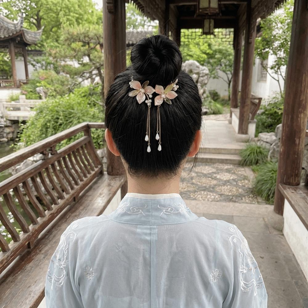Imitation Pearl Flowers Tassels Hair Claws Ancient-style Hair Accessories  Party