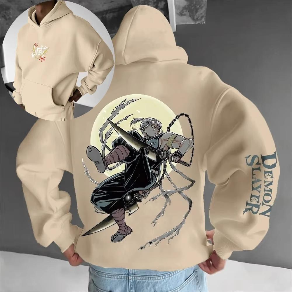 Demon Slayer Men's Hoodie Sweatshirt Tengen Uzui Japan Anime Spring and Autumn Boys' Children's Long-sleeved