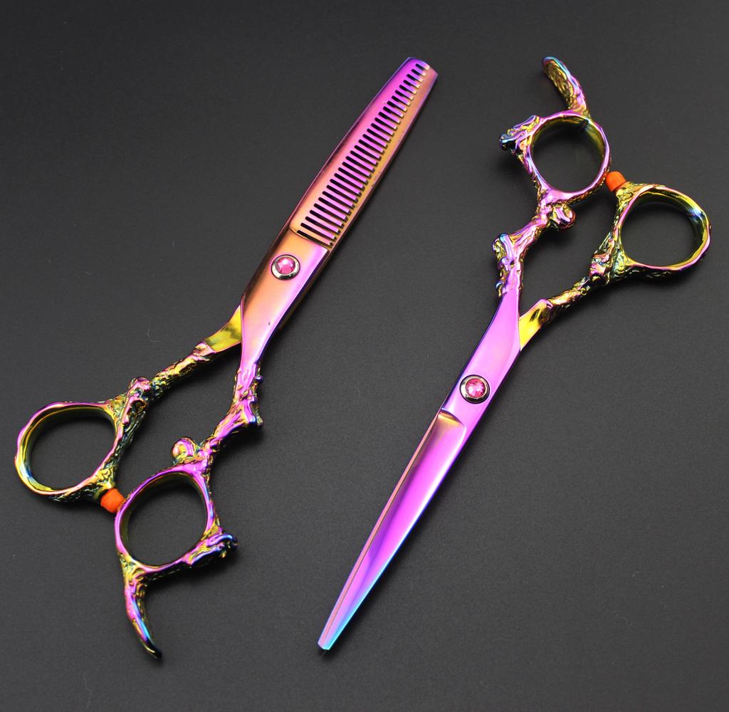 6.0 inch, color, strange dragon handle, hair scissors, hair scissors, flat scissors, tooth scissors can be determined outside LOGO 7H