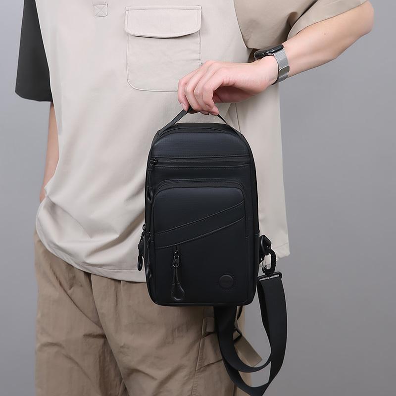 Bolso Cruzado de Color Sólido para Hombre Bolso de Hombro Oxford Bolso de Pecho de Gran Capacidad
