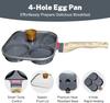 4‑Cup Nonstick Egg Pan Set with Lid–Aluminum Omelette Skillet for Breakfast, Includes Oil Brush – Compatible with Gas and Induction Cooktops