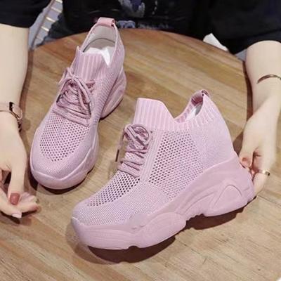 Moda XJRHXJR Beden 34-40 Kadın Beyaz Spor Ayakkabı Platform Ayakkabı Kadın Pompaları Sonbahar Tenis Ayakkabıları Yaz Topuklu Ayakkabılar Boy Arttırma 10CM