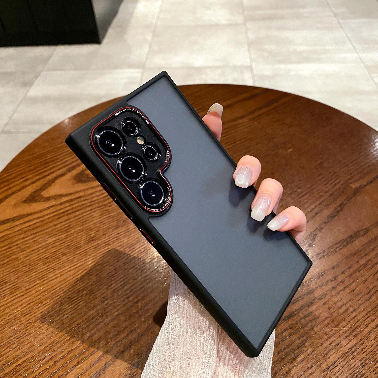 

Для Samsung Galaxy S24 Ultra Чехол ТПУ+ПК Точный вырез для объектива Чехол для телефона Black