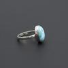 Larimar Oval Shape Statement Ring, 925 Sterling Silver Jewelry, Handmade Gemstone Ring for Women