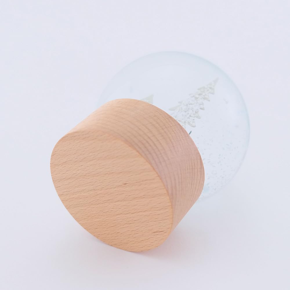 shesay Snow Globe Forest Christmas Fir Tree Reindeer Forest Natural Wood Ornament that blends seamlessly into your interior decor Entrance Desk