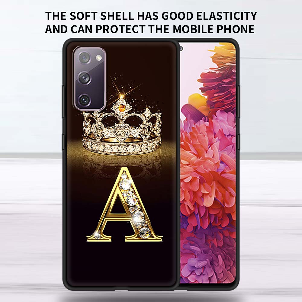 

Чехол с золотым мрамором и монограммой для Samsung Galaxy S22 S21 S20 FE S10 S9 S8 Plus Note 20 Ultra 9 10 Lite, черный мягкий чехол для телефона Samsung Note 10 Plus