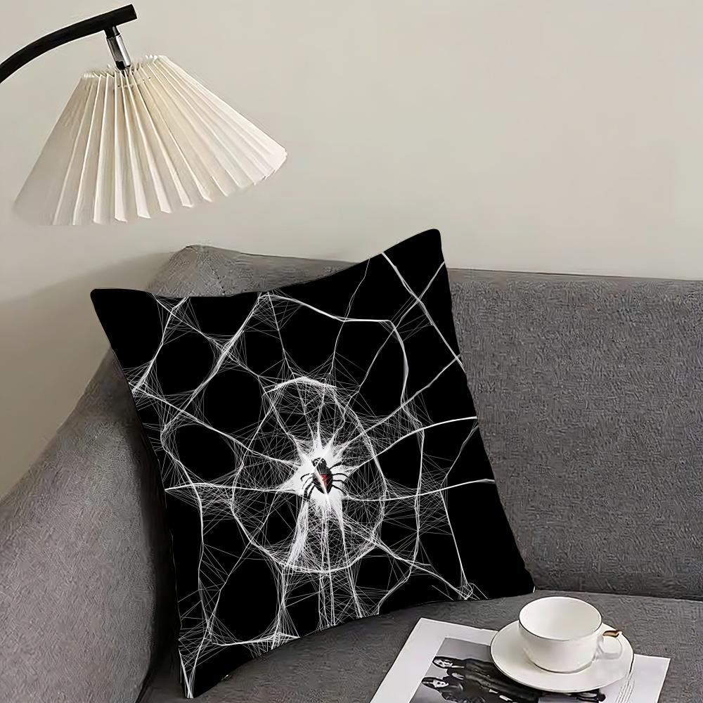 Spider Web Cool Cushion Cover Pillowcase Ultra Soft Skin Friendly Fabric Cloud Like Comfort & Concealed Zipper
