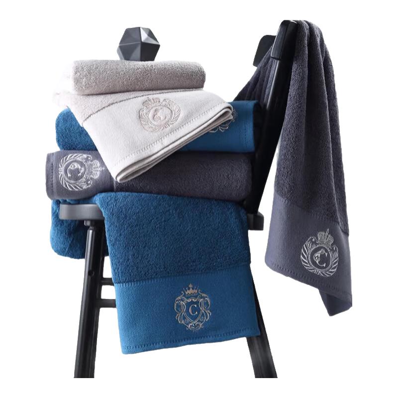 Kangerxin Crown Embroidered Pure Cotton Bath Towel 150cm x 80cm (800g)