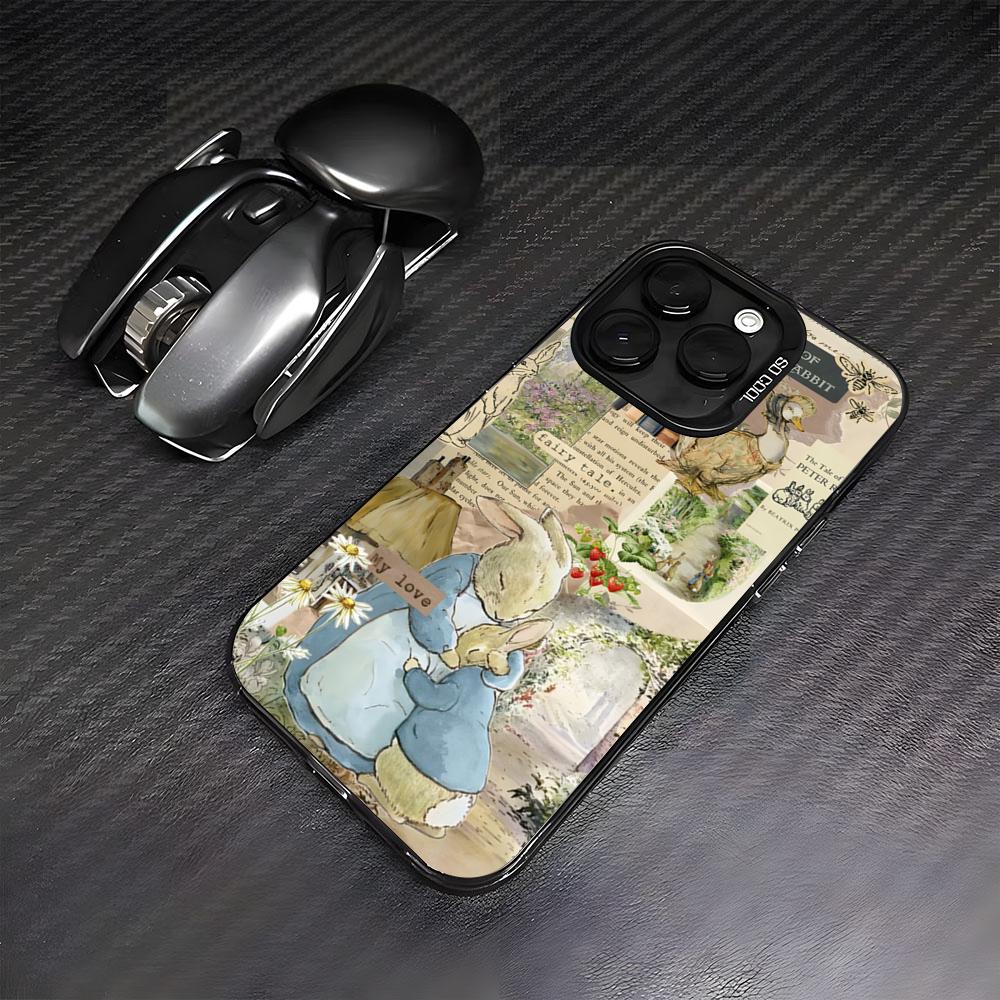 

Cute P-PeterS Rabbit Phone Case For IPhone17 Air 16 15 14 Plus 13 12 11 Pro 7 8 XS Max XR Silver Black Bumper Case iPhone17ProMax