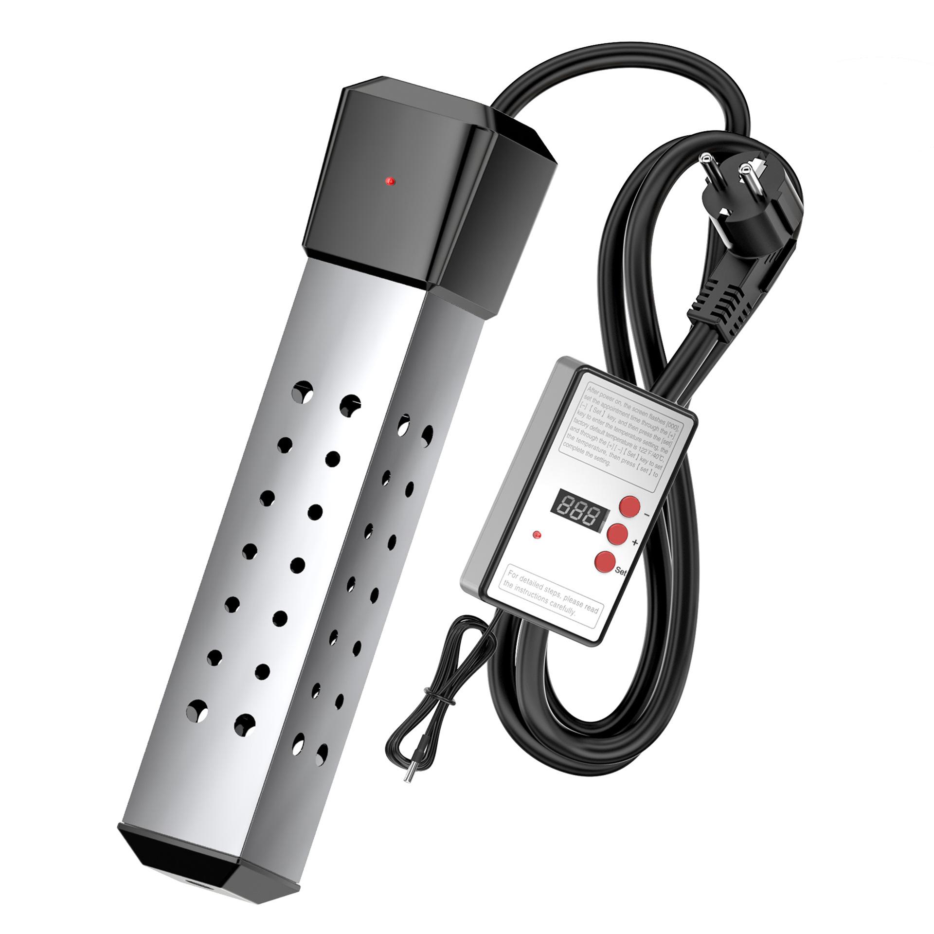 110V/220V 2000W Electric Heater Boiler Water Heating Elements Portable Immersion Thermostatic Heater for Bathroom Swimming Pool 110V-2000W-US plug
