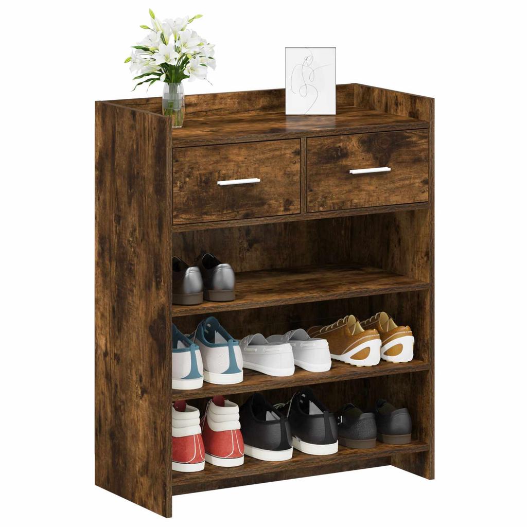 Shoe Cabinet Smoked Oak 73.5 x 36 x 92 cm Engineered Wood