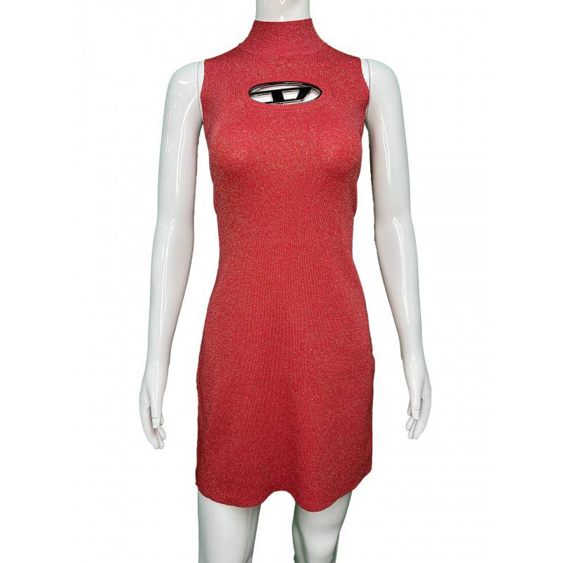 

Европейские и американские облегающие платья: Женская сексуальная юбка на бедрах с вырезом на груди и серебристой металлической отделкой One Size красный