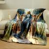 Our Lady with Angels Printed Blanket  Printed Blanket for Living Room Bed Couch Lunch Break Soft Cozy Blanket for Friend's Festival Gift