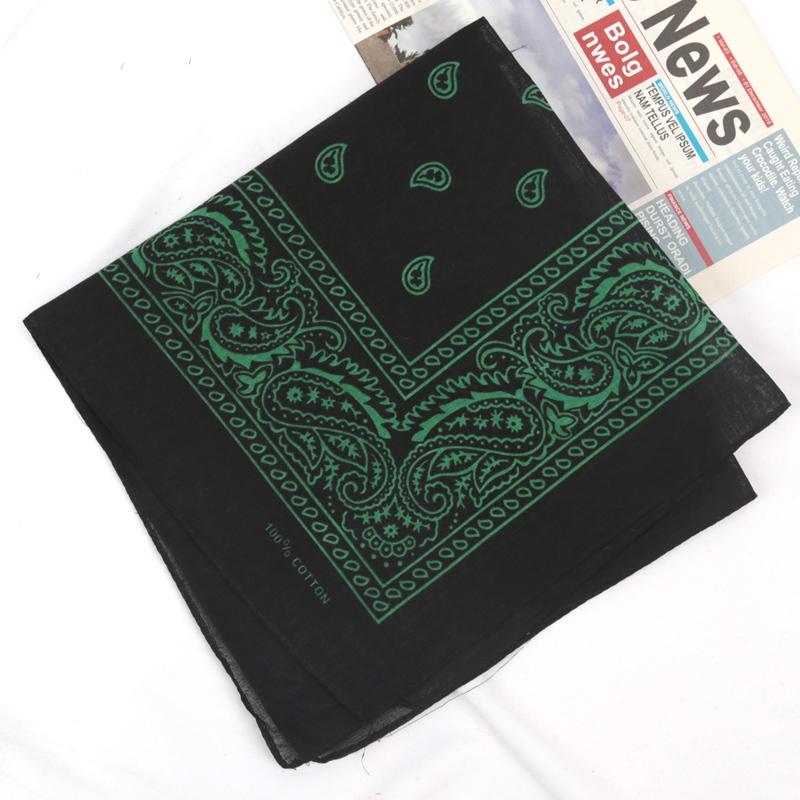 Unisex Cotton Bandana Kerchief Hip Hop Black Hair Band Neck Scarf Sports Headwear Wrist Wraps Head Square Scarves Handkerchief
