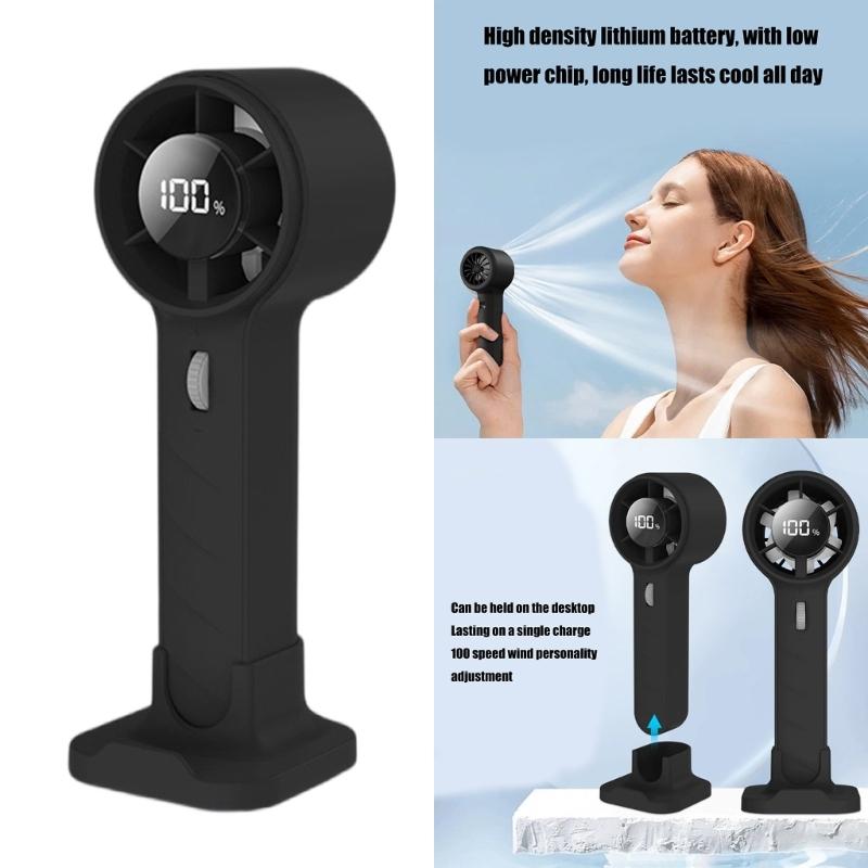 Handheld Fan 1-100 Speed Hand Fan Adjustable Mini Fan Rechargeable Fan with Digital Display for Travel Camping