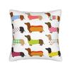 Pillow Cover Colorful Dachshund  Novelty Pillow Case For Sofa Home Decor Pillowcases
