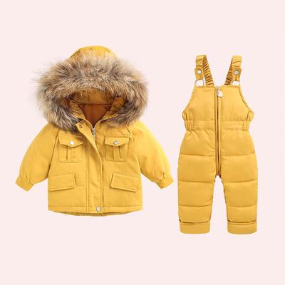 2022 Kinder Koreaanse Stijl Winter Warm Set: Jongens- & Meisjesoveralls Tweedeel