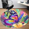 1PC Butterfly Garden Pattern Office Round Area Rug, Mat Suitable For Office, Under Office Chairs Bedroom Living Room Home Decor, Room Deco