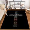 Christian Cross Word Art Non-slip Rug Non-slip Rug Suitable for Living Room and Bedroom Sofas.