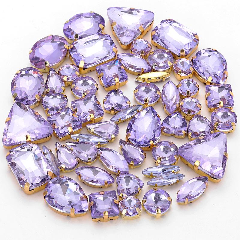 50 Perle di Cristallo a Griffa Singola da Cucire a Mano Trapanino Accessori Fai da Te per Abbigliamento Accessori Matrimonio Trapanino a Griffa da Cucire a Mano con Fori Perline Strass da Cucire