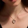 Rectangle Heart-shaped Box Necklace Hollow Design Chain Necklace  Women Accessories