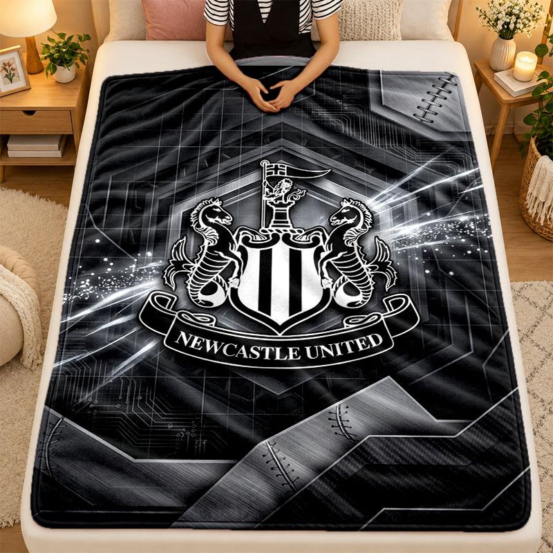 Flanell-Decke Newcastle United Fußball Warm Weich Überwurfdecke für drinnen Sofa Bett Wohnzimmer