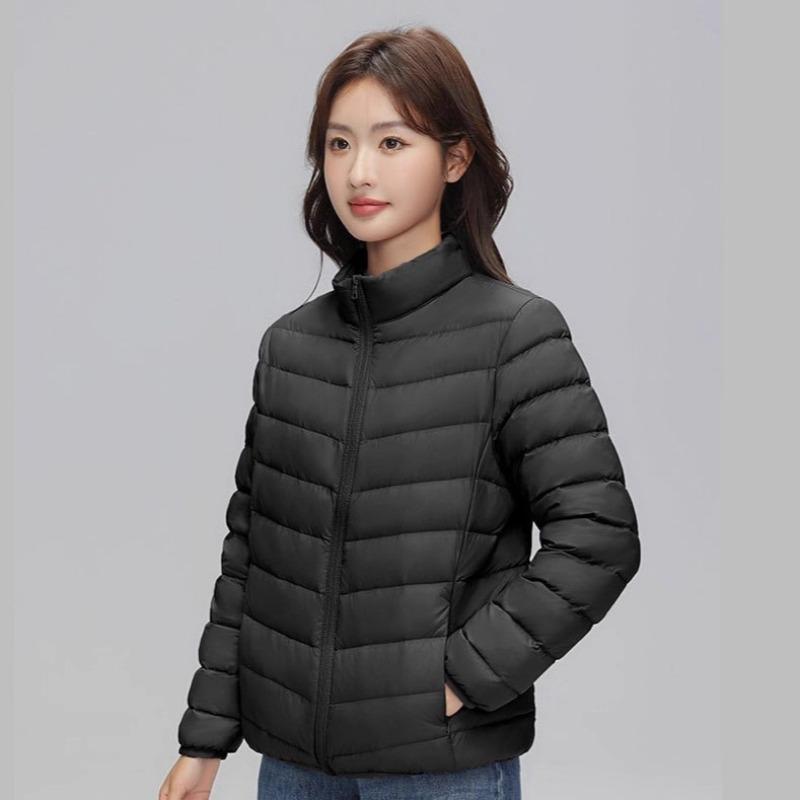 Thin down jacket women's autumn and winter new short white duck down winter stand-up collar thin casual coat tide