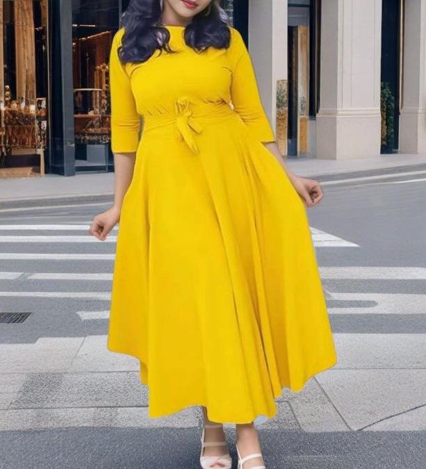 2025 Spring Fashion: Plus Size African Swing Dress with Lace-up Waist