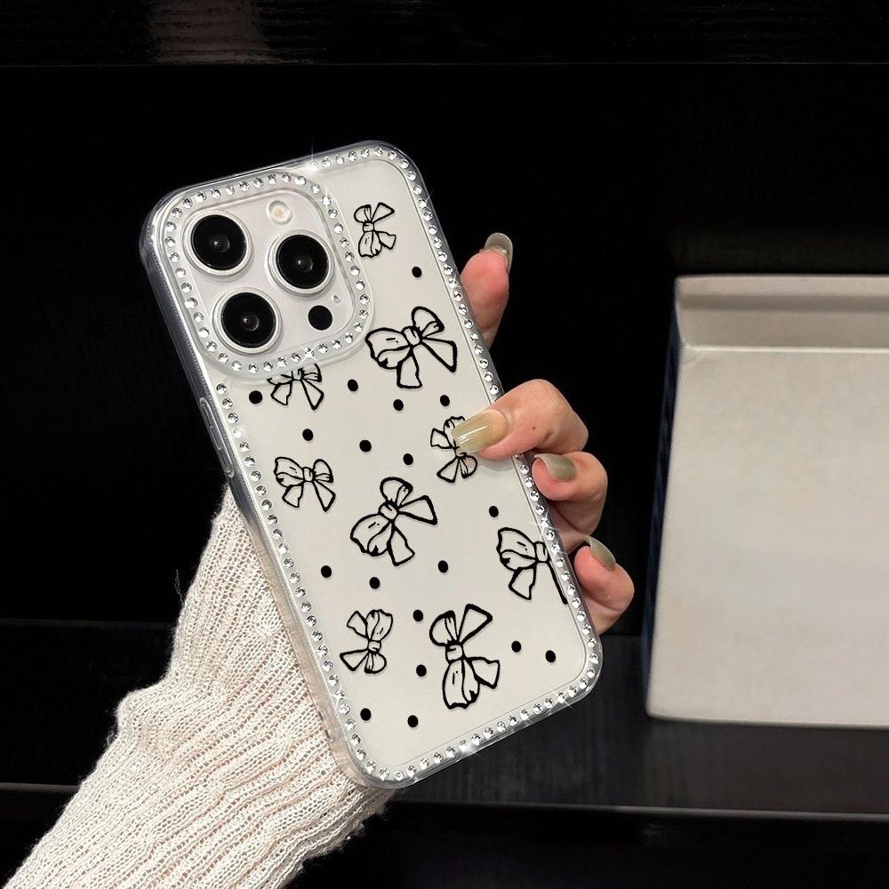 Bracelet Chain Phone Case For iPhone 17 16 15 13 14 for 17Air 17 12 14 16 Pro 17 14 16 Pro Max Sparking Diamond Cute Pattern Hard Cover With Lanyard