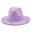 Hat Soft Wool Women Men Graffiti Fedora Hat For Winter Autumn Elegant Lady Gangster Trilby Felt Homburg Church Jazz Hat 55-58CM